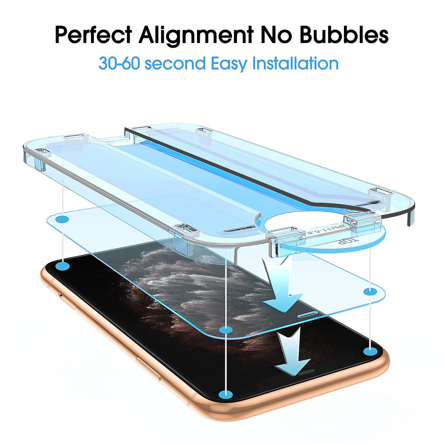 amFilm Easiest Installation OneTouch for iPhone 14 Pro [6.1 Inch] Screen Protector Tempered Glass, Auto-Alignment Tech, Bubble Free and Full Coverage Case Friendly, Anti-Scratch 2 Pack