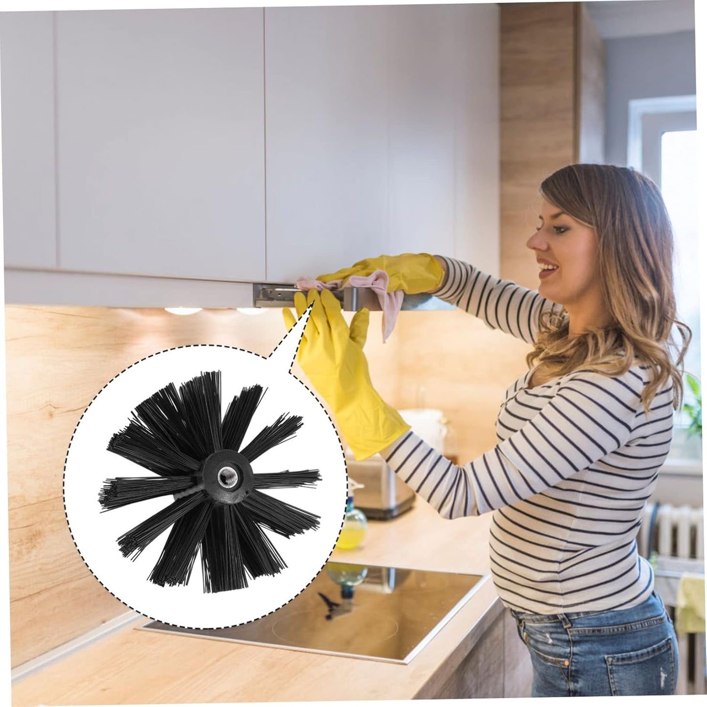 2pcs Chimney Brush, Cleaning Brush Vent Drill Attachment for Air Duct Cleaner