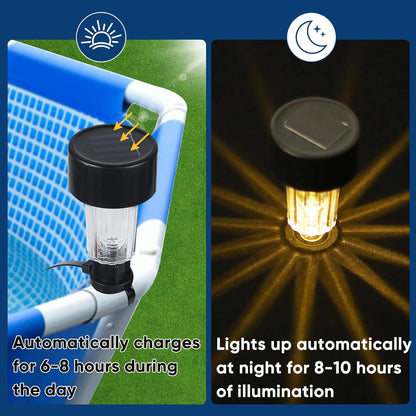 6 Pack Swimming Solar Pool Lights for Framed Above Ground Pools - Super Bright Warm White Pool Lights for Above Ground
