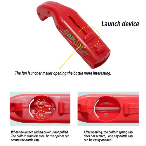 Bottle Opener,Fun Shooting Gun Creative Bottle Opener for Party Games, Family Parties, Outdoor Barbecue,Jar Opener for Weak Hands and Seniors with Arthritis