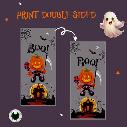 Confettiville Halloween Treat Bags, 200-Pack Cellophane Candy Goody Bags for Party Favors, Twists Included, 10.6 x 4.9 Inches, Creepy Cuties Collection