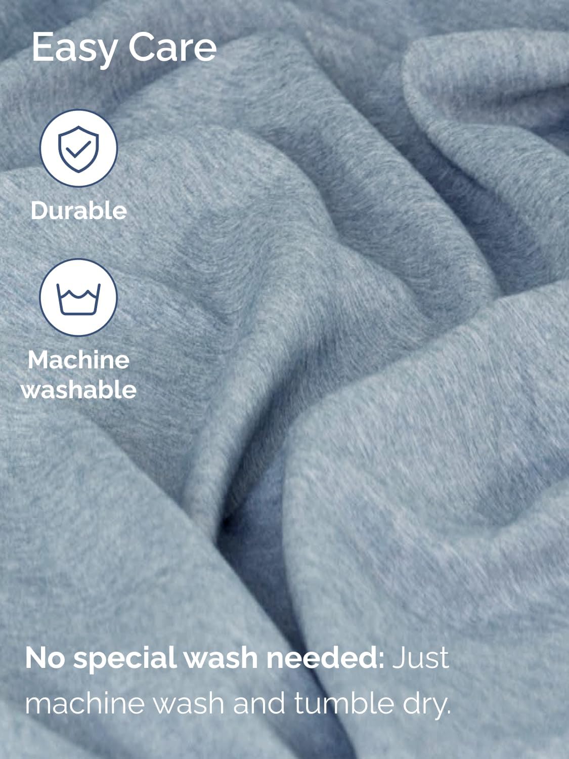 Skiennix Extra Deep Cal King Sheet Set - 6 Piece Breathable Cooling Bedding - Soft Wrinkle-Free Heathered Blue
