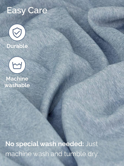 Skiennix Extra Deep Cal King Sheet Set - 6 Piece Breathable Cooling Bedding - Soft Wrinkle-Free Heathered Blue