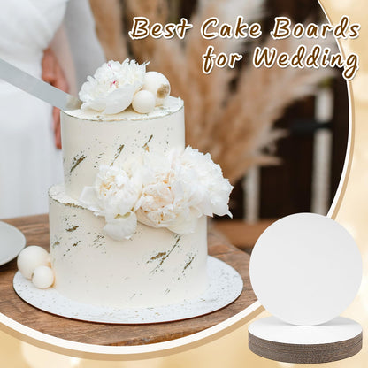Dandat 150 Pcs Cardboard Cake Boards Bulk 12 Inch White Pizza Cardboard Round Circles Study Base for Cake Pizza Desserts for Wedding, Baking, Decorating Supplies