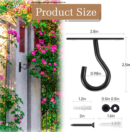 Skiennix Ceiling Hooks - 2.5-Inch Plant Hangers for Indoor/Outdoor Pots | Durable Wall Hooks for Decor