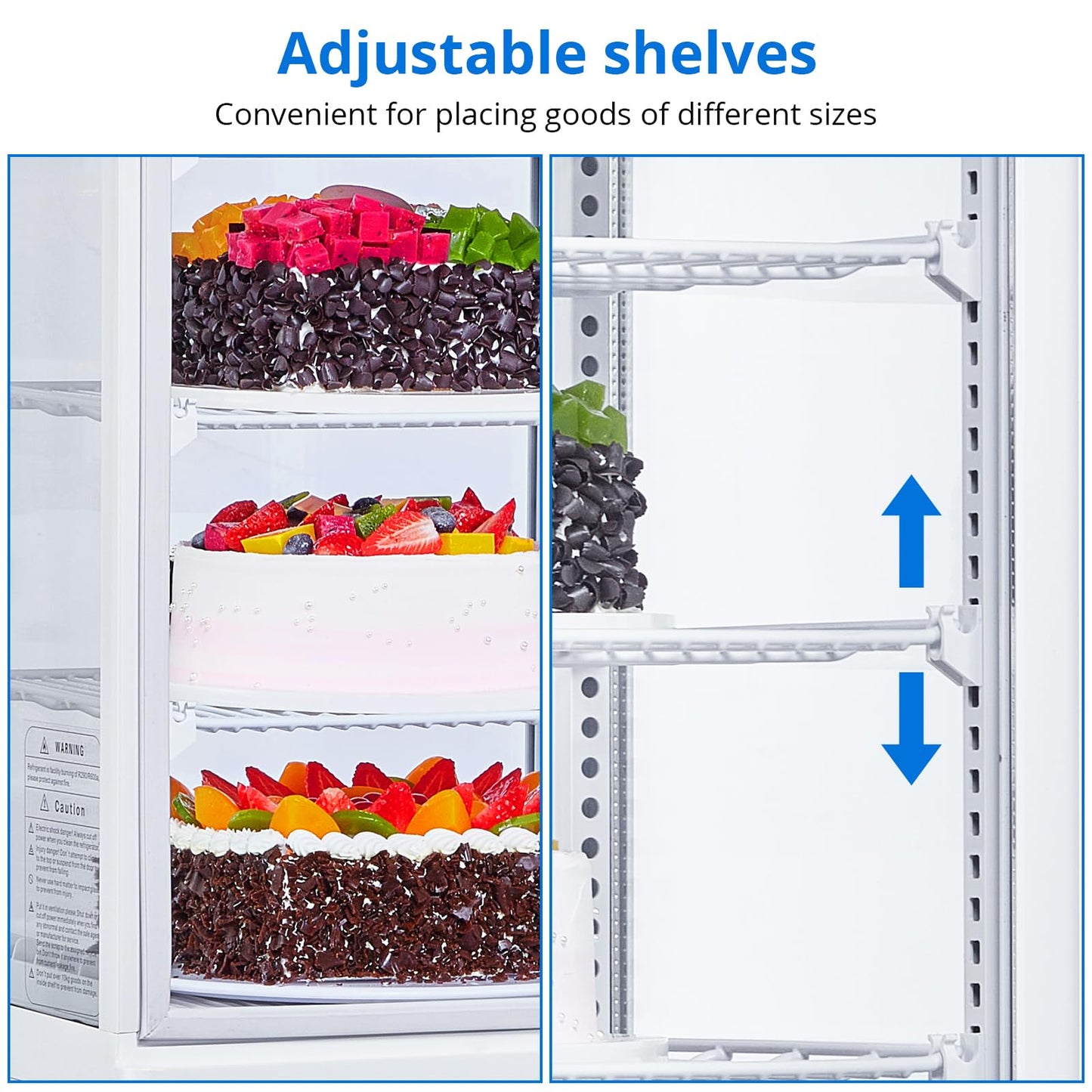 ActiveTrail Countertop Refrigerator 3.5 Cu.ft, Commercial Pastry Display Case with LED, Frost-Free Air Cooling, Lockable Glass Door Fridge for Bakery, Cafe, Restaurant