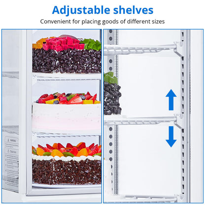 ActiveTrail Countertop Refrigerator 3.5 Cu.ft, Commercial Pastry Display Case with LED, Frost-Free Air Cooling, Lockable Glass Door Fridge for Bakery, Cafe, Restaurant