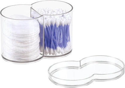 iDesign Clarity Collection Round Plastic Canister Cosmetic Organizer with Top Tray Lid, Clear – 6.12” x 3.62” x 4.35”