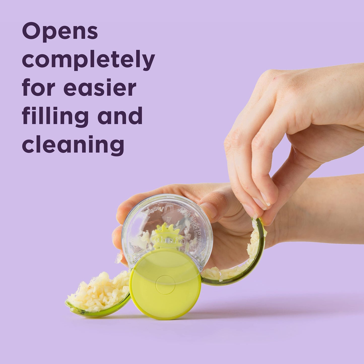 Chef’n GarlicZoom Garlic Chopper, Handheld Garlic Mincer with Rolling Action, Easy to Use and Clean, Compact Size for Quick Prep, Dishwasher Safe