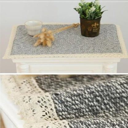 15.75 21.65 Tablecloth Nightstand End Tabletop Dust Cover x Night Stand Table Linen - Grey