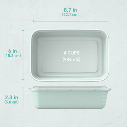 Bentgo Prep - 20-Piece 1-Compartment Reusable Meal Prep Containers with Lids, PFAS & BPA Free Materials, Durable, Microwave, Freezer, & Dishwasher Safe To Go Food Storage (Mint)