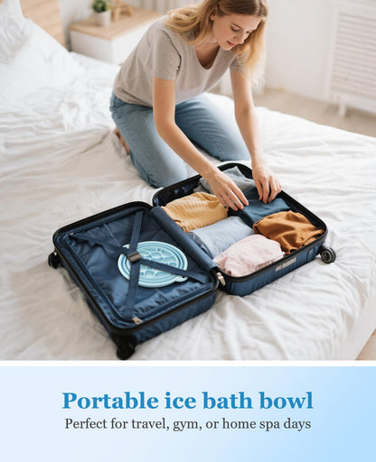 Face Bowl for Ice with Built-in Ice Tray – Collapsible Silicone Facial Ice Bath Bowl for Cold Plunge Therapy, Skin Tightening & Acne Relief – Portable Spa Tool for Home & Travel(Black)