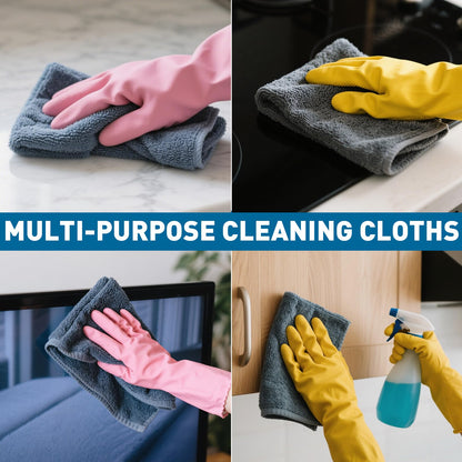 TEAWOO Gray Microfiber Cleaning Cloths Bulk Pack-400 Pack, Microfiber Towels Bulk, Towels for Cars, Cleaning Rags Gray (12x12 inches)