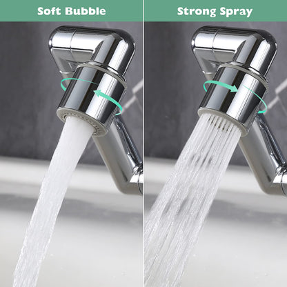 Universal 1440° Sink Faucet Aerator Extension Swivel Faucet Extender 2 Pack, 2 Sprayer Modes Rotatable Bathroom Kitchen Head Replacement Tap Attachment with Filter for G 1/2", 55/64",15/16" Chrome