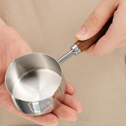 Luxshiny Mini Sauce Pan, 125ml Stainless Steel with Pour Spouts, Small Melting Pot for Cooking, Picnic