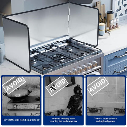 KOBSAINF 4 Sided Splatter Guard,Foldable Stainless Steel Oil Splatter Screens for Frying,Oil Splash Insulation Board,Nonstick Oil Splatter Guard Stove Heat Insulation Board for Cooking