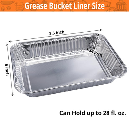 SilvaKoon 20 Pack Grill Drip Pans, Compatible with Weber 6415 Grill Accessories, Genesis, Traveler, Q Series, Disposable Aluminum, Foil Grease Trays 8.5" X 6" (20 Pack)