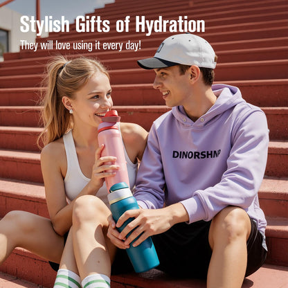 Coolflask MegaSip Insulated Water Bottle 40 oz with Straw, Stainless Steel Water Bottles Leak-Proof, 24+ Hours Cold, BPA-Free Dishwasher Safe, Water Flask for Sports Gym Work Office, Scuba Blue