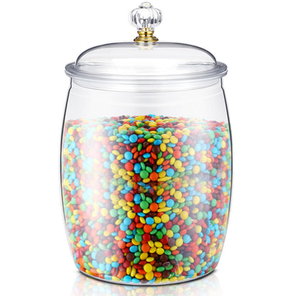 Nuogo 2 Gallon/256 oz Large Candy & Cookie Jar with Lid Plastic Apothecary Jars Large Food Storage Container Unbreakable Kitchen Storage for Cookie, Candy, Snack and Dried Foods DIY Gift