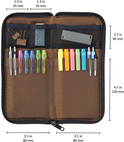 LIHIT LAB Slim Pen/Pencil Pouch, 0.7 × 3.9 × 8.5 Inches, Black (A7652-24)
