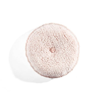 Lush Decor Button Soft Sherpa Decorative Throw Pillow, 15" Round, Blush - Circle Pillow - Blush Pink Throw Pillow - Sherpa Pillow - Soft Fluffy Throw Pillows For Bed, Couch, Or Chair