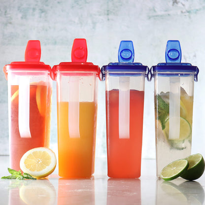 Red 50 Oz. Plastic Pitcher Set of 2 | Fridge Door Jug with Lid | Airtight Iced Tea Container