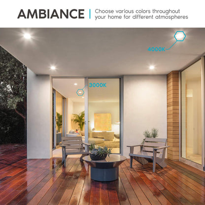 LUXRITE 12 Pack 4 Inch Square Recessed LED Can Lights, CCT Color Temperature Selectable 2700K | 3000K | 3500K | 4000K | 5000K, Dimmable Recessed Lights, 750 Lumens, CRI 90, Energy Star, Wet Rated