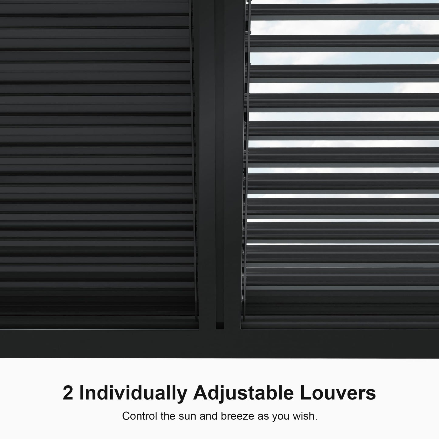 PURPLE LEAF LED Louvered Pergola 94AS 12'x 16' Full Aluminum Frame and Adjustable Roof Integrated Strip Lights for Outdoor Deck Garden Patio Gray Hardtop Gazebo Pergola