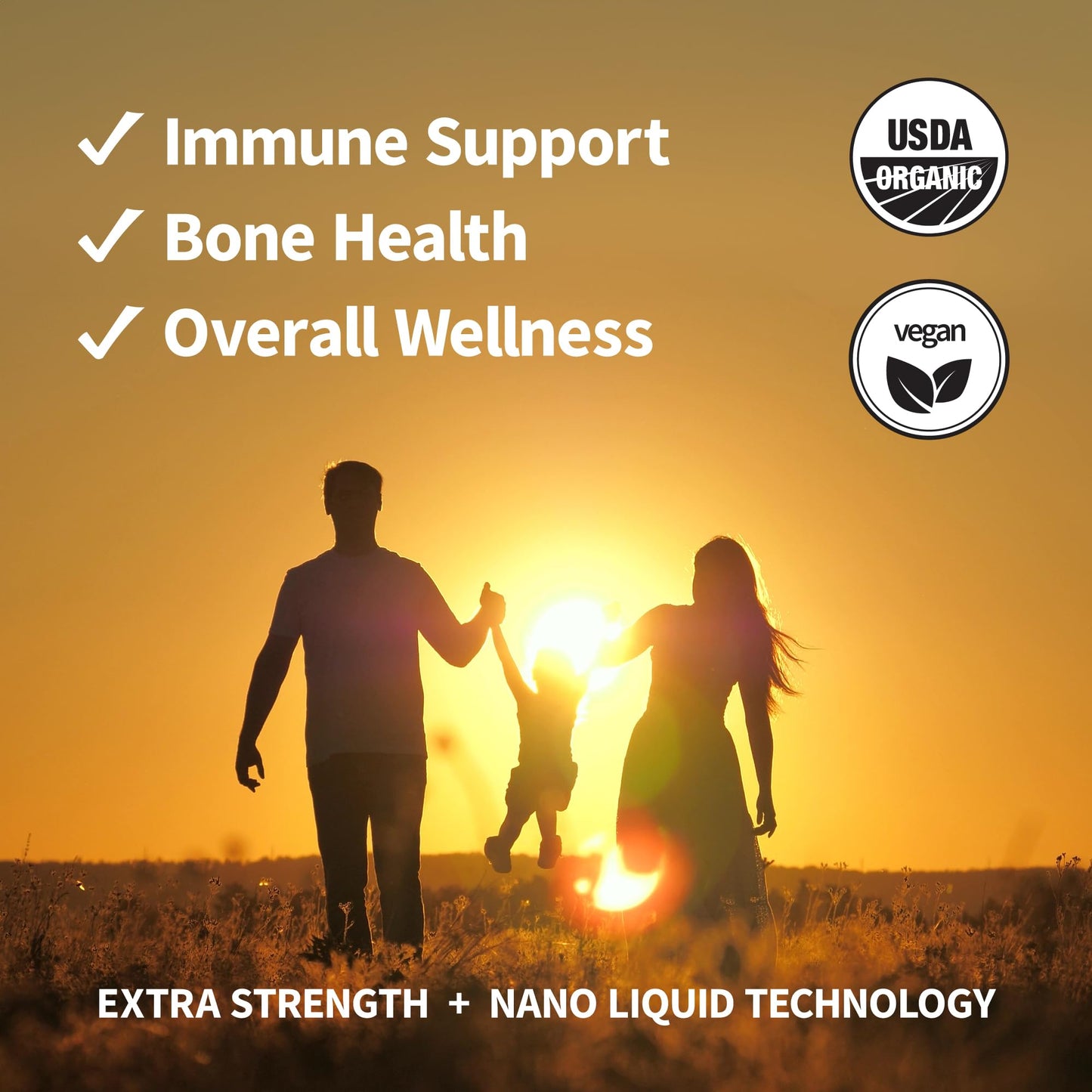Organic Vitamin D3 5000 IU (Lichen) + K2 120 mcg (Fermented Chickpea), Immune, Bone & Heart Health with Calcium Absorption | Trace Minerals, Lemon & Citrus, Sugar Free, Spray (1 FL OZ, 30 Servings)