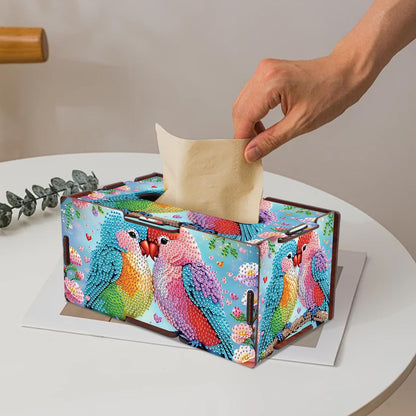 DIY Diamond Painting Tissue Box kit, Bird Shaped Tissue Box with Pull-Out Opening, Suitable for Home and Office Decoration, Ideal as a Handmade Art Gift for Adults