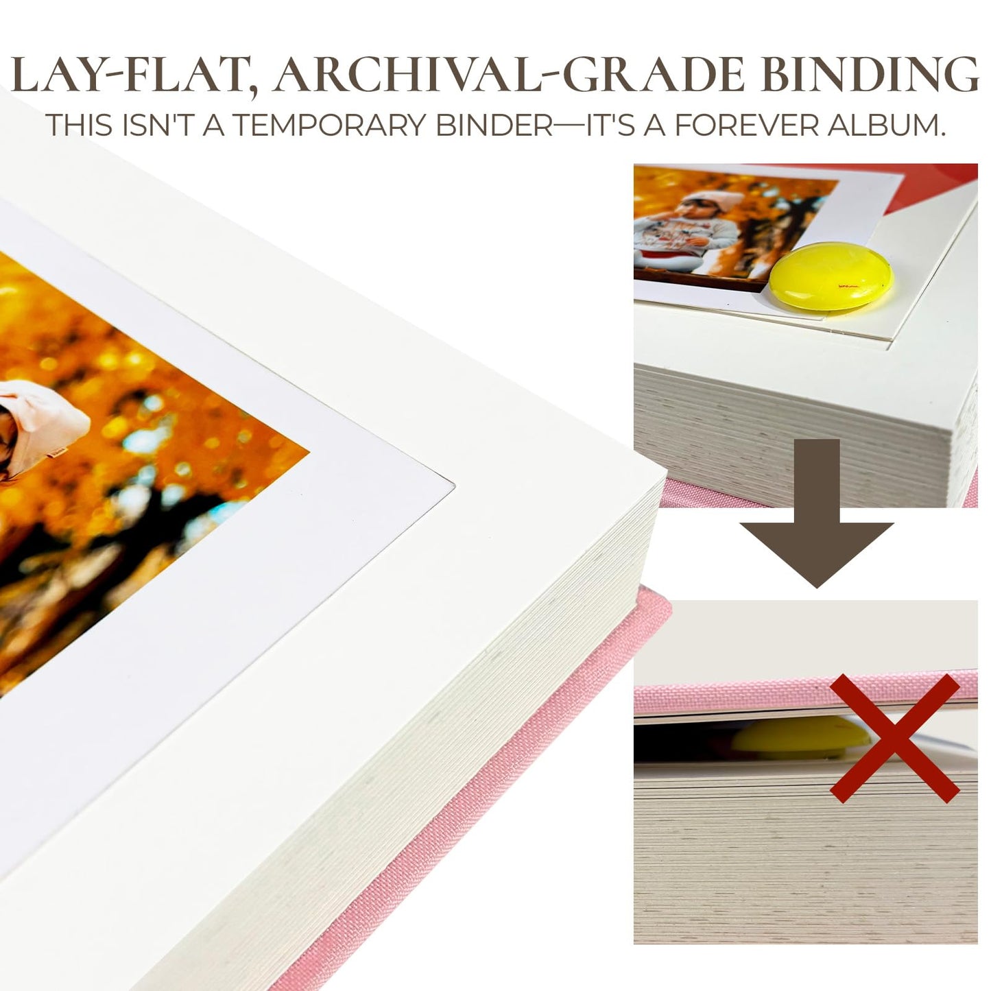 Vienrose Scrapbook Album, 10"x10" DIY Scrapbook Photo Album Linen Cover Kraft Paper with 20 Sheets 40 Pages, Scrapbooking Supplies for Wedding, Anniversary, Family, Valentine Gift, Beige