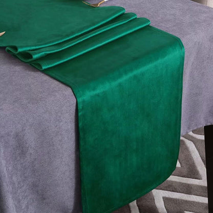 14x71 Inch Velvet Spring Table Runner Dresser Scarf Luxury Rustic Farmhouse Emerald Green St. Patrick's Day Easter