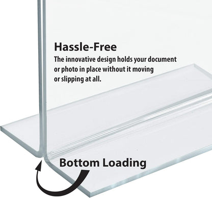 Azar 152727 Horizontal Double-Sided Stand Up Sign Holder, 10 Count, Clear, 6 in W X 4 in H