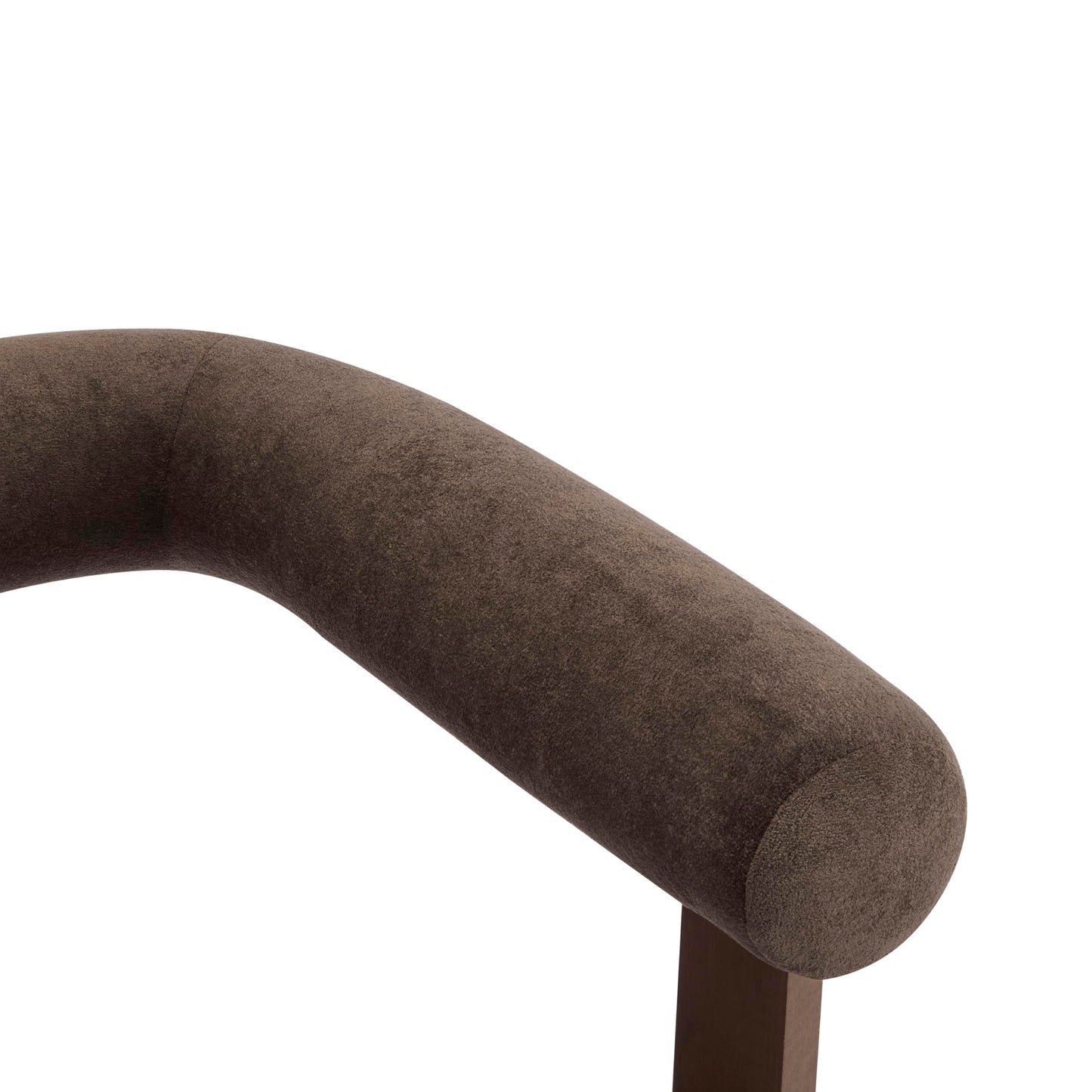 Christopher Knight Home Rones Modern Velvet Upholstered Accent Chair, Wooden Living Room Club Chair with Curved Backrest, Minimalist Bedroom Comfy Reading Chair, Thick Padded Seat, Dark Brown+Walnut