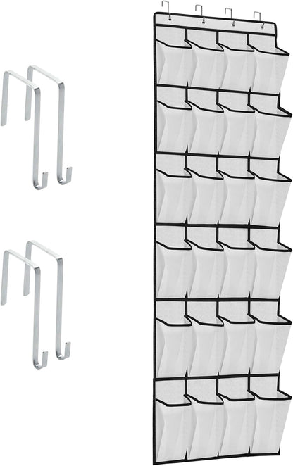 ZKXNBXX 24 ZHXNBXX Over The Door Shoe Organizers with Mesh Pockets Shoe Organizer Storage Hanging SimpleHouseware Shoe