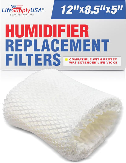 LifeSupplyUSA Humidifier Filter Compatible with Vicks WF2, Fits V3500N, V3100, V3900 Series, Honeywell HCM-350