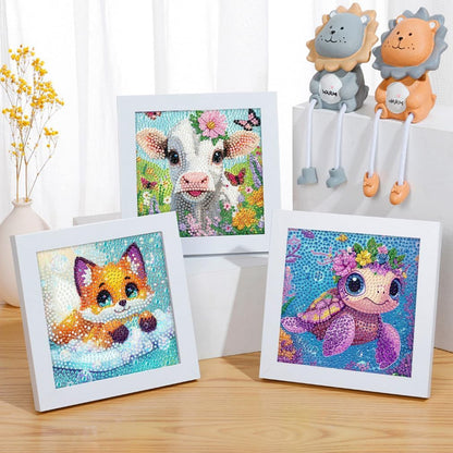 VividMeng 6 Pack Diamond Painting Kits for Kids Beginners, Cute Animals Diamond Art for Kids Ages 6-8-9-10-12 Girls Boys, Full Round Drill DIY Big Gem Art for Home Wall Decor and Gift 6x6inch