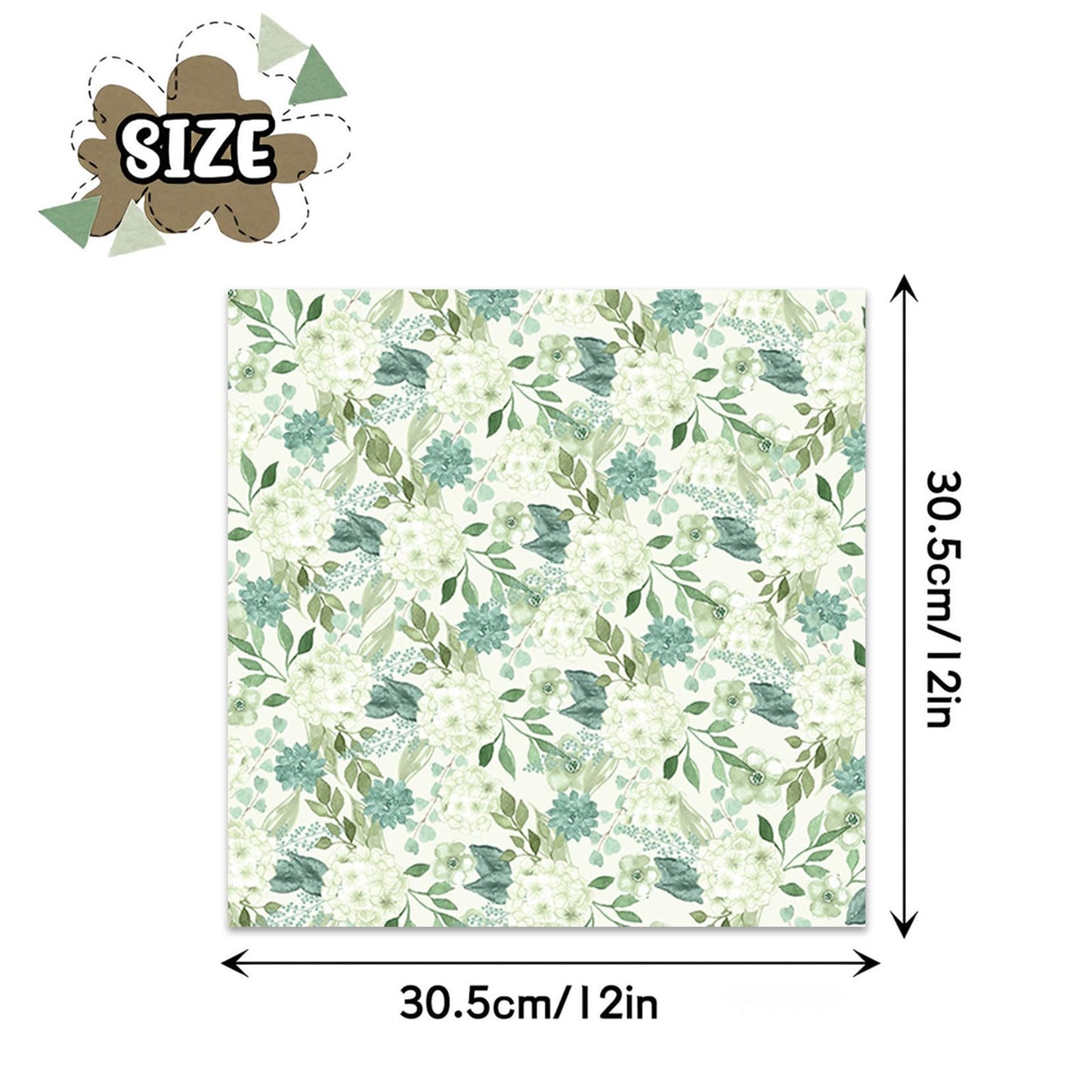 MIATTCLD 12x12 Scrapbook Paper Double Sided Patterned Paper for Scrapbooking, 24 Sheets/24 Designs Wedding Background Papers Boho Decorative Craft Papers for Card Making Journaling Decor (Green)