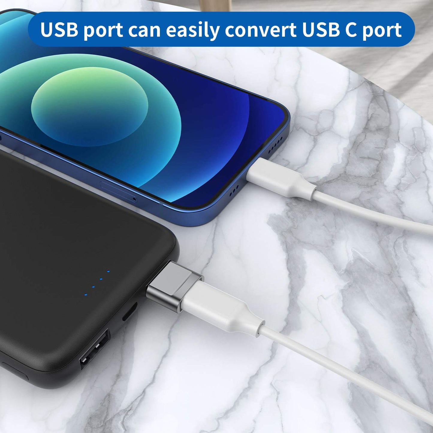 USB C Female to USB Male Adapter (4-Pack), Type C to USB A Charger Converter for iPhone 16 15 14 13 12 11 Plus Pro Max, Samsung Galaxy S24 S23 S22 Ultra, Apple iWatch Watch Series 7 8, AirPods, iPad