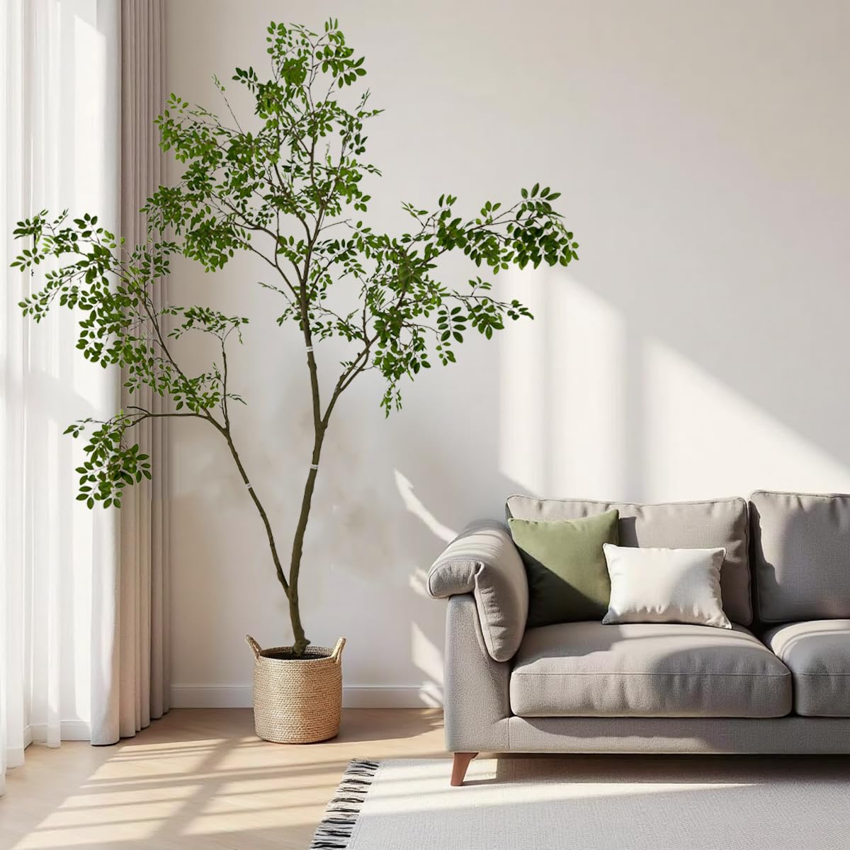 AfanD Artificial Elm Tree Faux Elm Tree 9ft Tall Fake Plant in Pot Fake Silk Tree Faux Plants Indoor