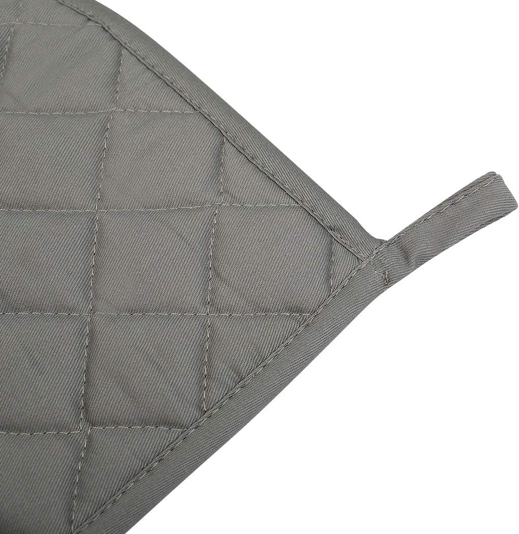 6 Pack Cotton Pot Holders Set, 7 Inch Heat Resistant Hot Pads for Cooking and Baking, Dark Grey