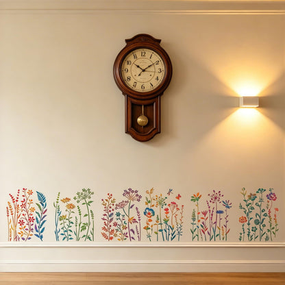 UpChoNice 6 PCS Stencils for Crafts Reusable, Large Wildflower Wall Stencil Set, Modular Floral Painting Templates for Walls, Wood, Furniture, Fabric, Easy-Clean Art Stencils for DIYers, Artists