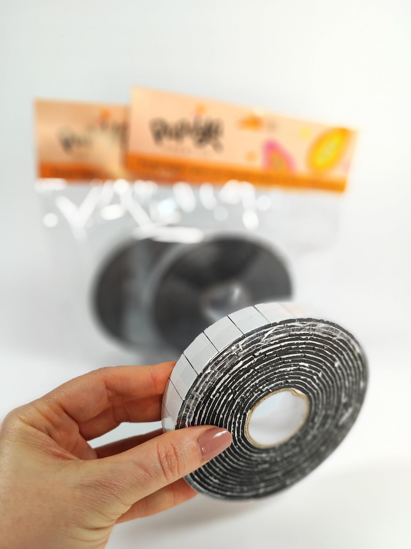 Papaya Pack Pre-Cut Double Sided Foam Tape, 0.75 Inch x 10 Feet, 2mm (Black&White)