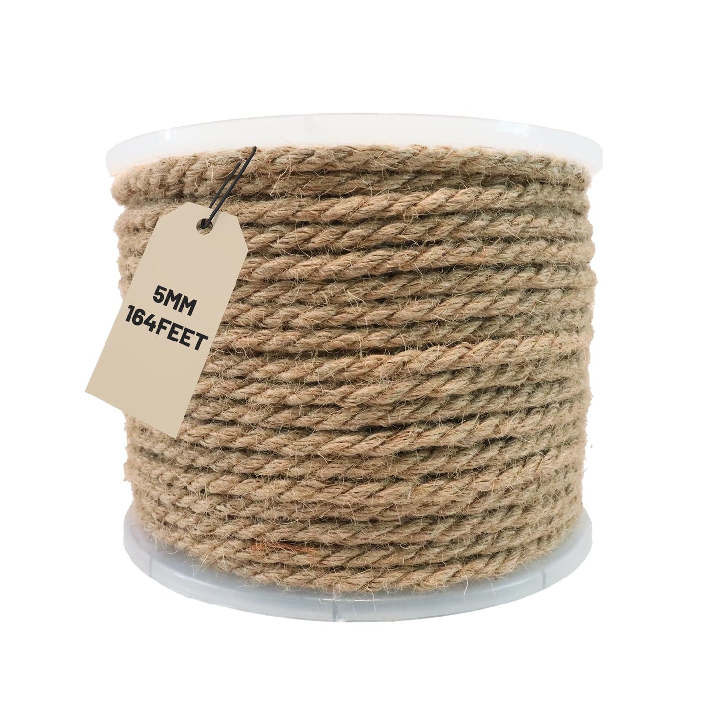 SDHUATUO Jute Twine Rope 5mm x 164ft, Natural Hemp String for Gardening, Crafting, Cat Scratching Post, DIY Crafts, Bundling, Home Decor