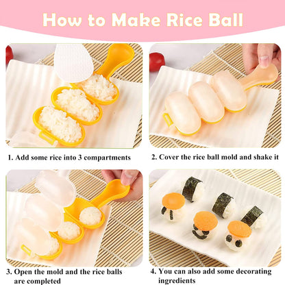 6 Pcs/Set Musubi Maker Kit with Luncheon Meat Slicer - Non-Stick Rice Ball Onigiri Press Mold, BPA-Free Sushi Mold for Hawaiian Musubi