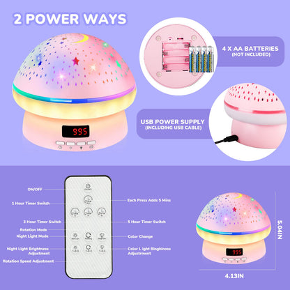 MINGKIDS Toys for 3-8 Year Old Girls Boys,Timer Rotation Star Night Light Projector Kids,16 Lights Moode, 2-9 Year Olds Kids Chritsmas Birthday Gifts for 4 5 6 Year Old,Girls Room Decor