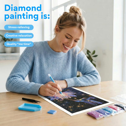LuwoArte Hummingbird Diamond Art Kits for Adults,DIY Sparkling Bird Diamond Painting Kits on Canvas Round Diamond Gem,5D Full Drill Painting Kit Art and Crafts for Adult Home Wall Decor 12 X 16 inch
