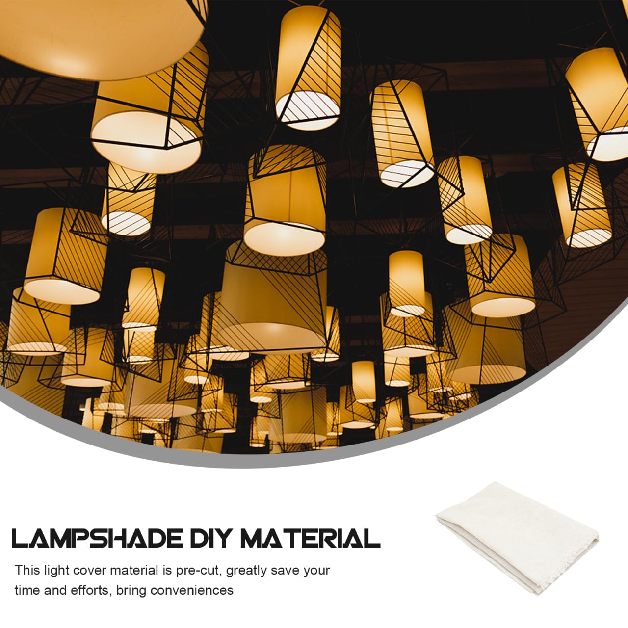 Mobestech Lampshade Material Roll Pre-Cut Flax Fabric Diy Lamp Cover Sheet for Table and Floor Lamps 62.20X39.37 Inches Light Shade Material for Home Decor Projects