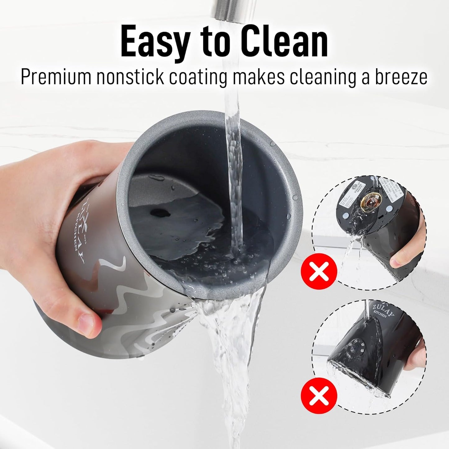 Zulay 4-in-1 Milk Frother and Steamer - Automatic Hot and Cold Foam Maker with Auto Shut Off & Temperature Control for