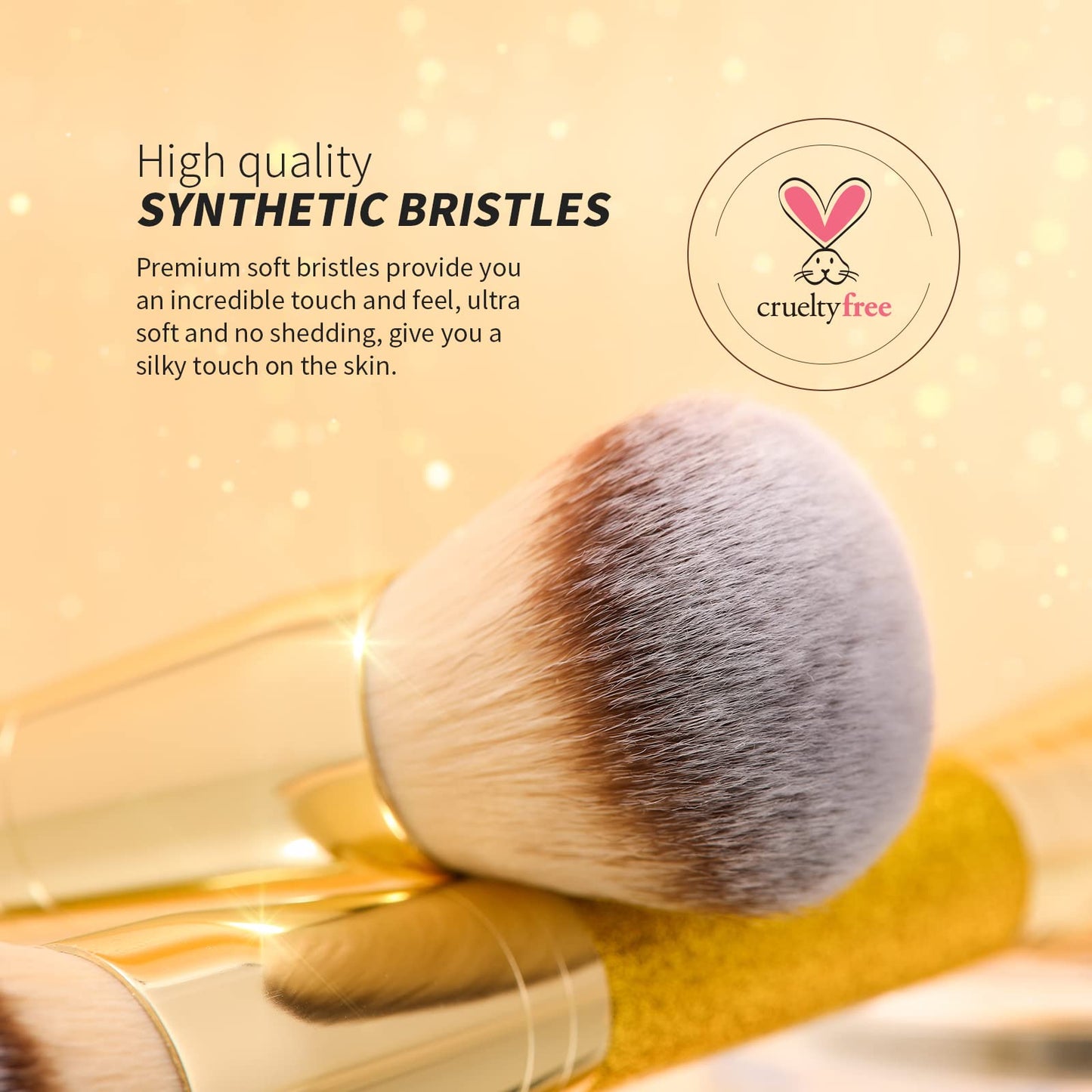 DUcare Foundation Brush Contour Bronzer Makeup Brush Double Ended Self Tanner Brush Sculpting Brush for Blending Liquid Powder Concealer Cream Cosmetics Blush Buffe